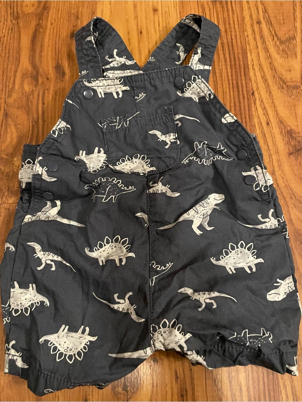 Carter's Navy Romper with White Dinosaur Print